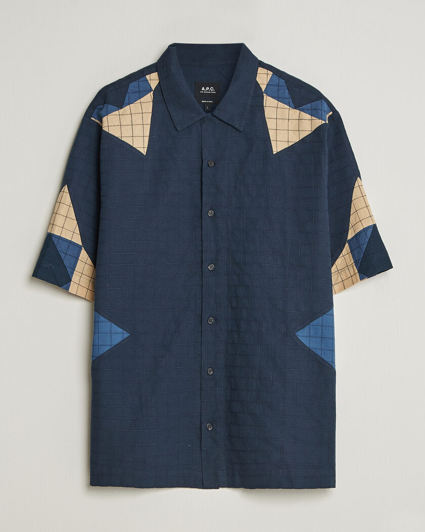 A.P.C. Patchwork Short Sleeve Indigo – Sininen