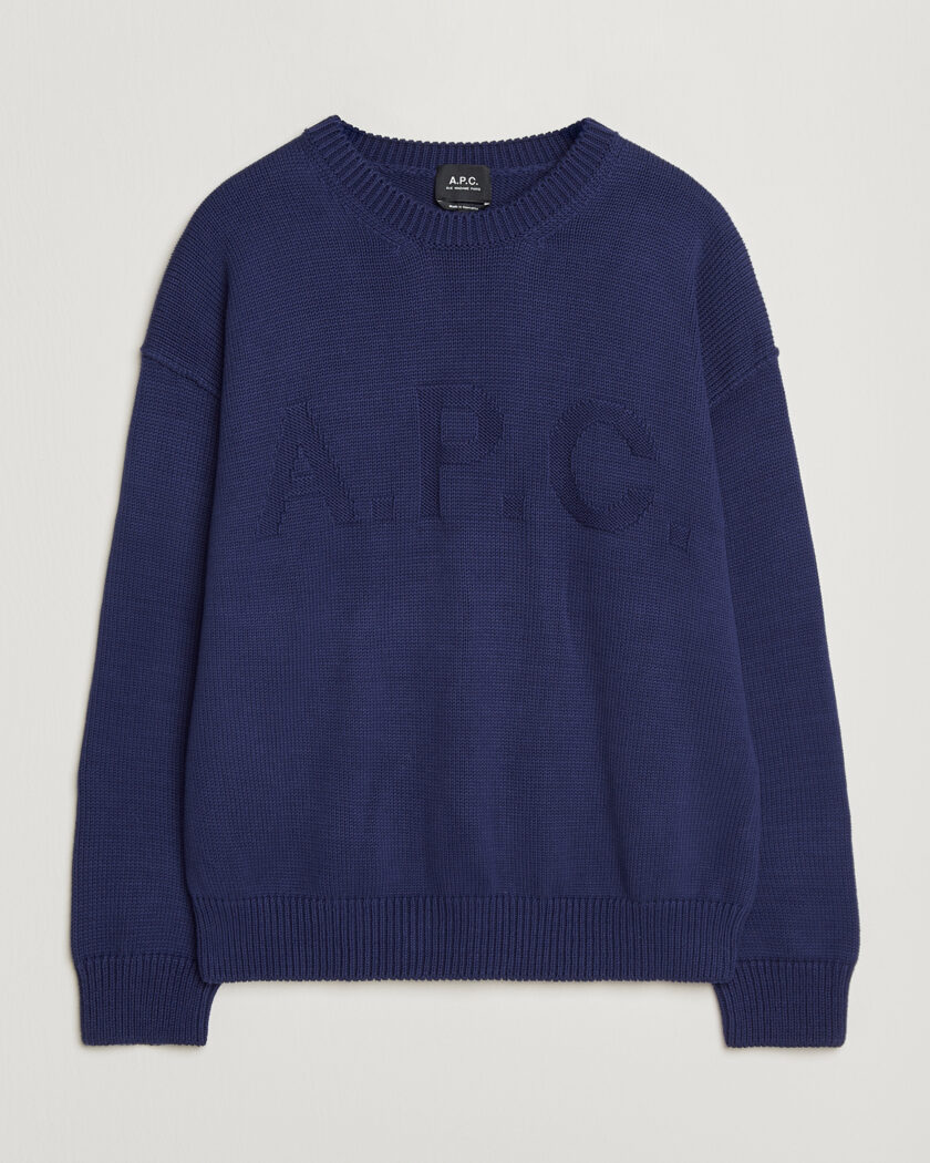 A.P.C. Leo Cotton Knitted Sweater Dark Blue – Sininen