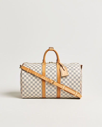 Louis Vuitton Pre-Owned Keepall Bandouliére 45 Damier Azur – Valkoinen