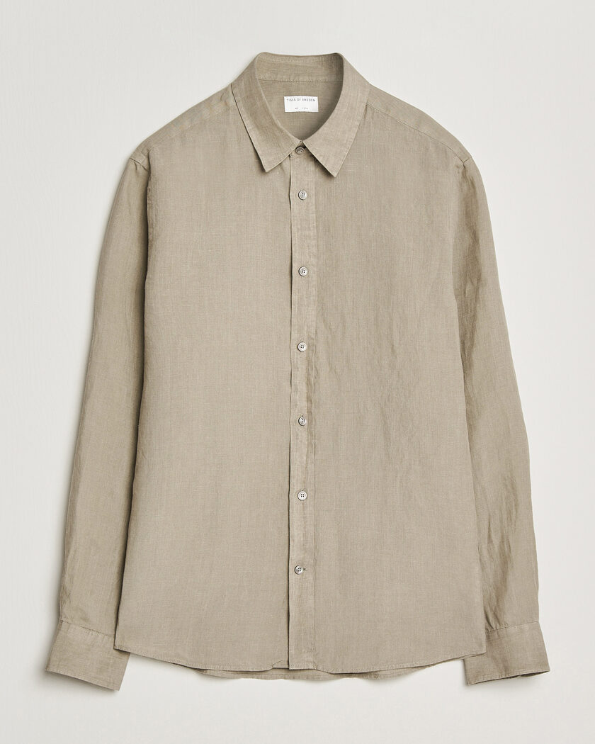 Tiger of Sweden Spenser Linen Shirt Mole – Harmaa