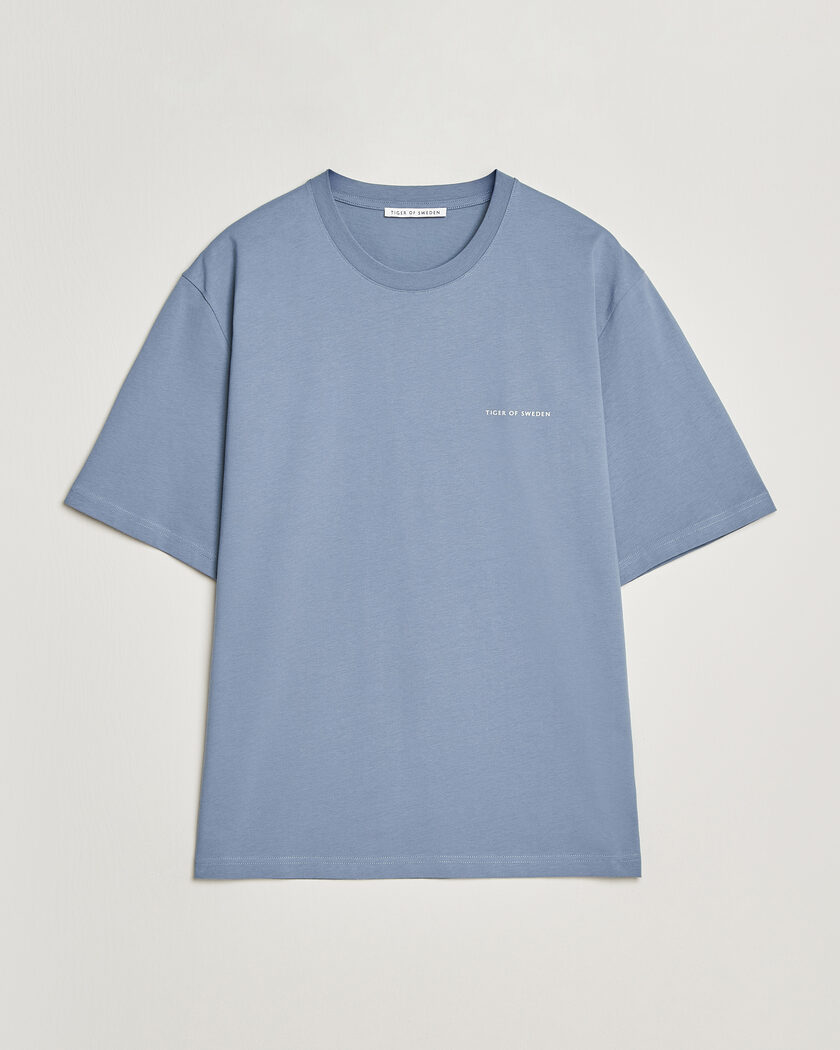 Tiger of Sweden Pro Logo Crew Neck T-Shirt Dull Blue – Sininen