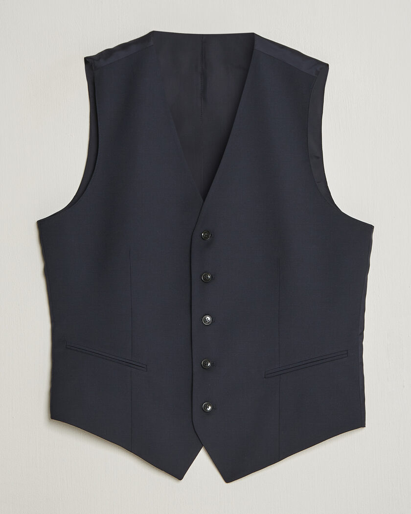 Tiger of Sweden Winston Wool Travel Waistcoat Dark Ink – Sininen