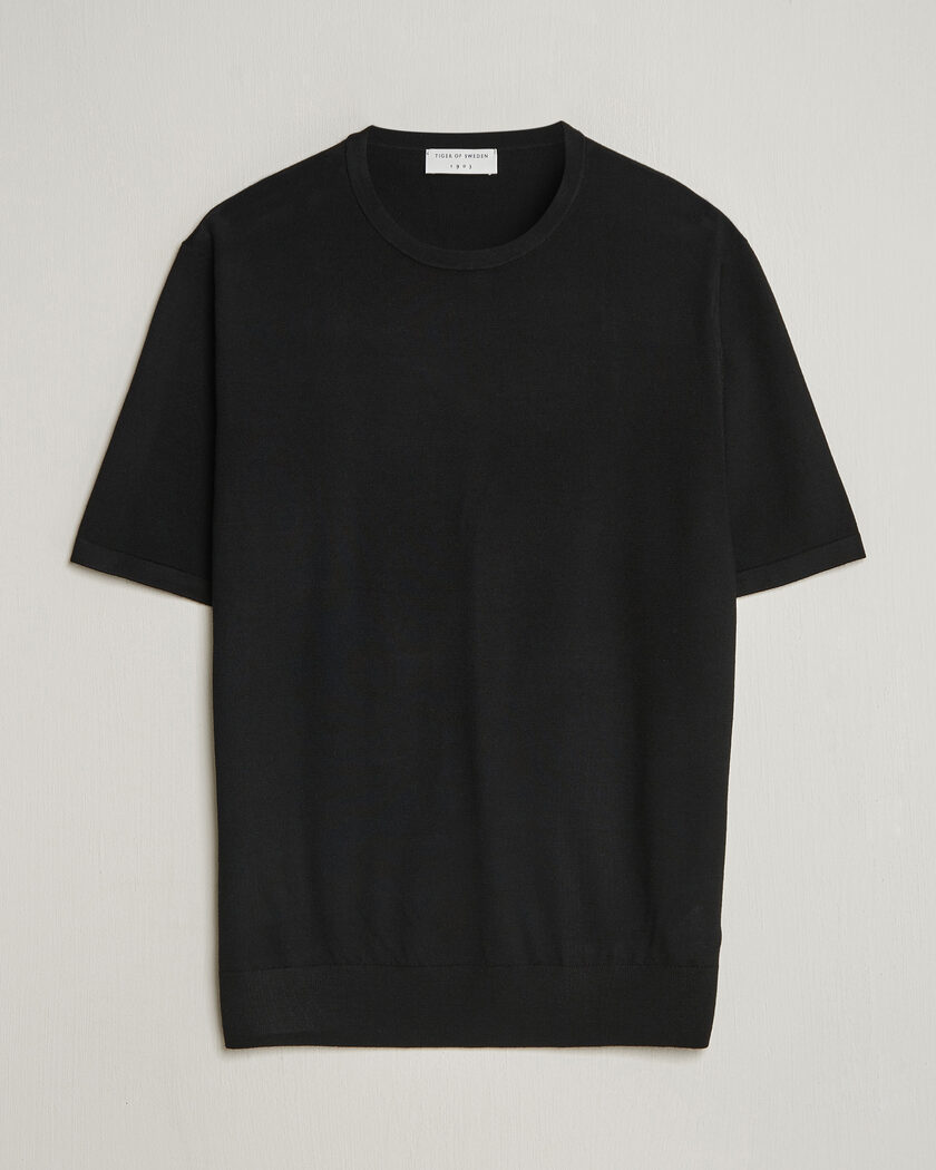 Tiger of Sweden Connor Knitted Crew Neck T-Shirt Black – Musta