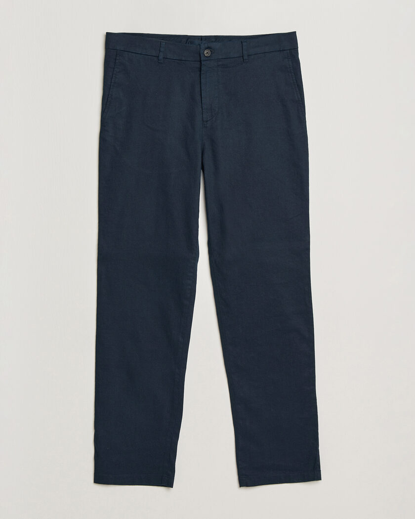 J.Lindeberg Logan Stretch Linen Pants JL Navy – Sininen