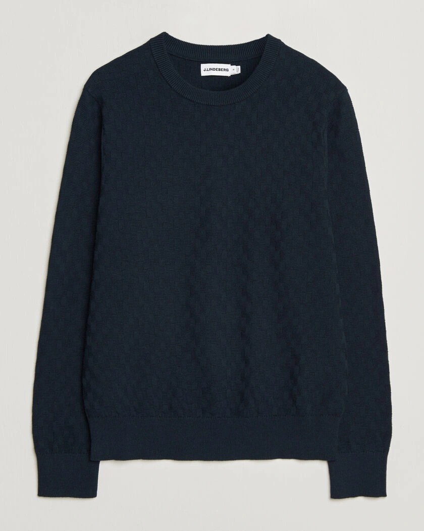 J.Lindeberg Arthur Knit Cotton Sweater JL Navy – Sininen