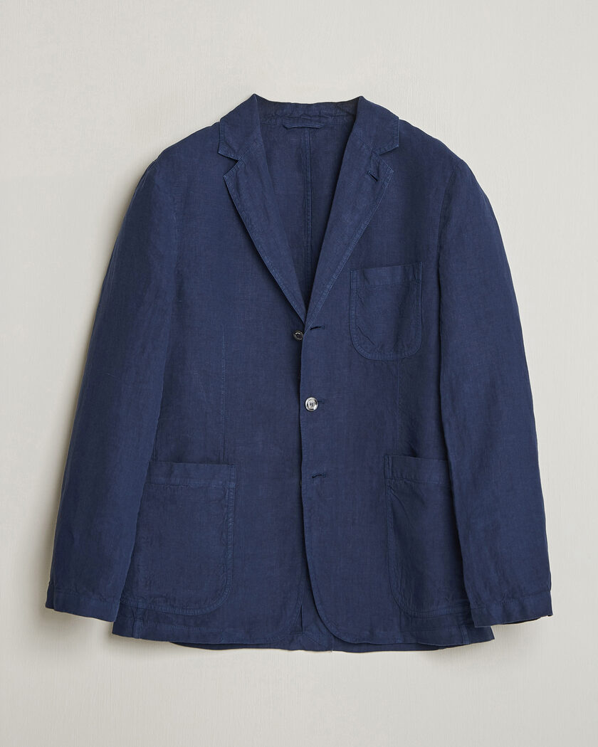 Aspesi Samuraki Linen Blazer Navy – Sininen