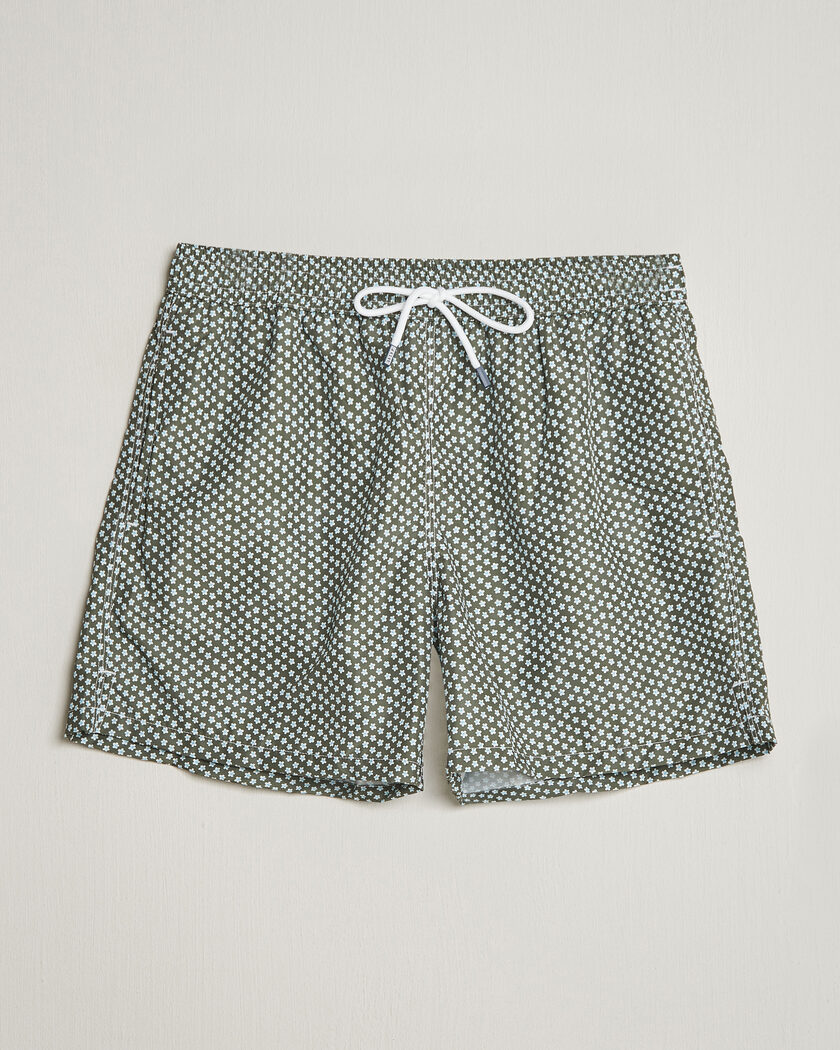 Fedeli Madeira Swim Trunk Green Flowers – Vihreä