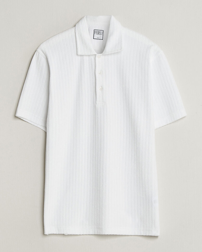 Fedeli Rib Terry Polo White – Valkoinen