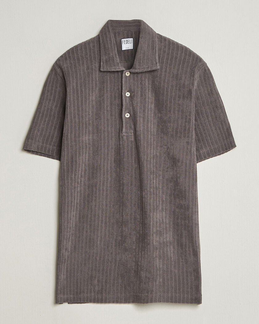Fedeli Rib Terry Polo Taupe – Ruskea