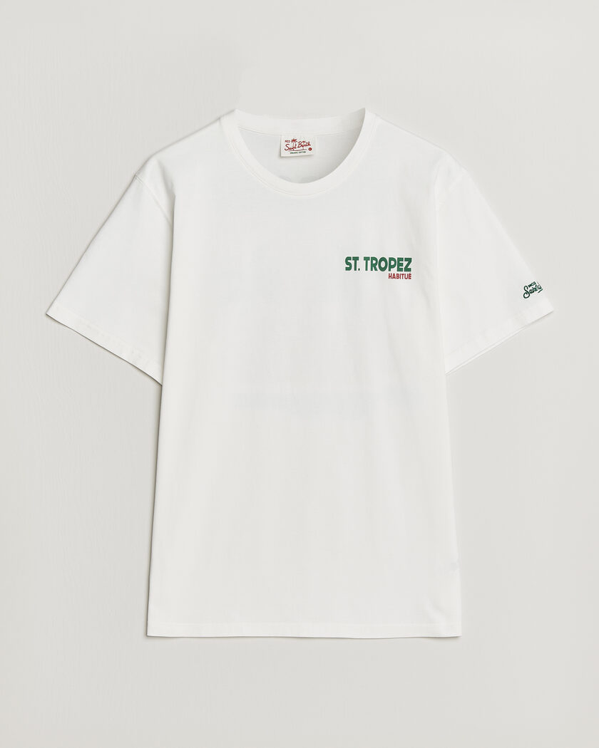 MC2 Saint Barth Back Printed Cotton T-Shirt St Tropez Sun – Valkoinen