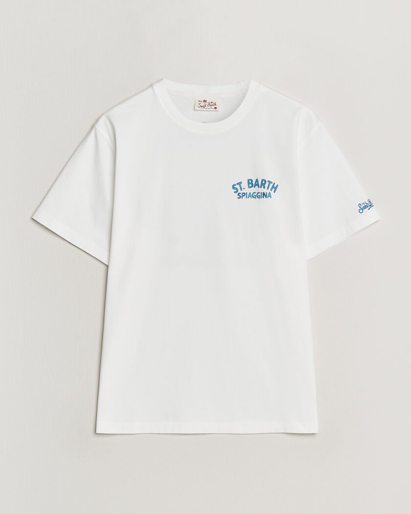 MC2 Saint Barth Back Printed Cotton T-Shirt Spiaggina – Valkoinen
