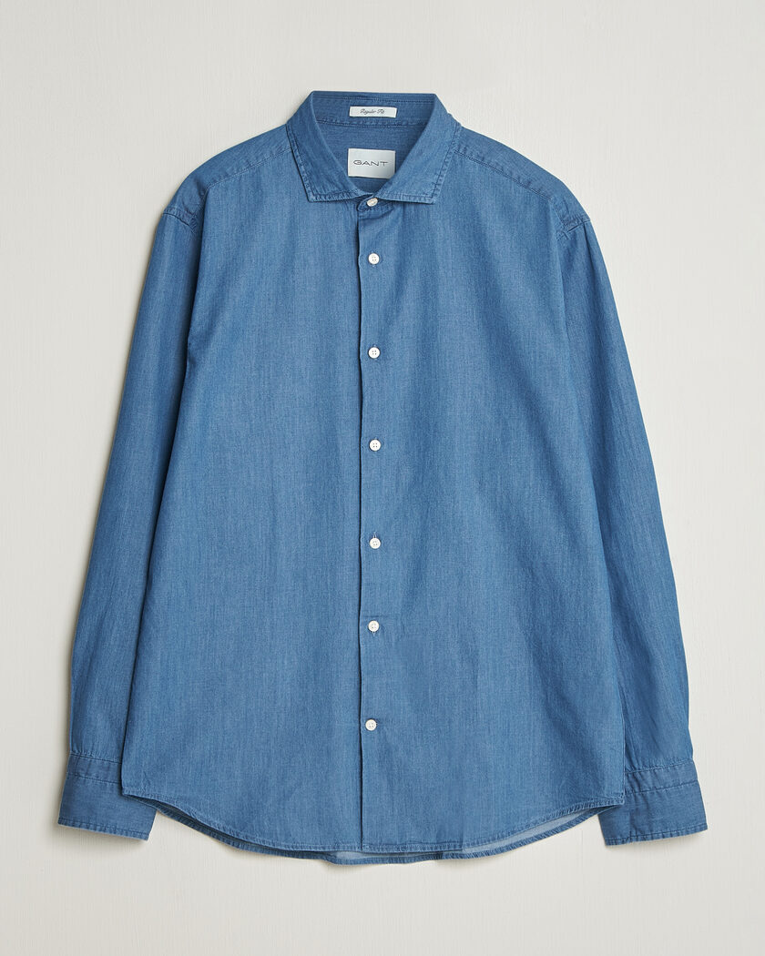 Gant Regular Fit Indigo Twill Shirt Semi Light Blue – Sininen