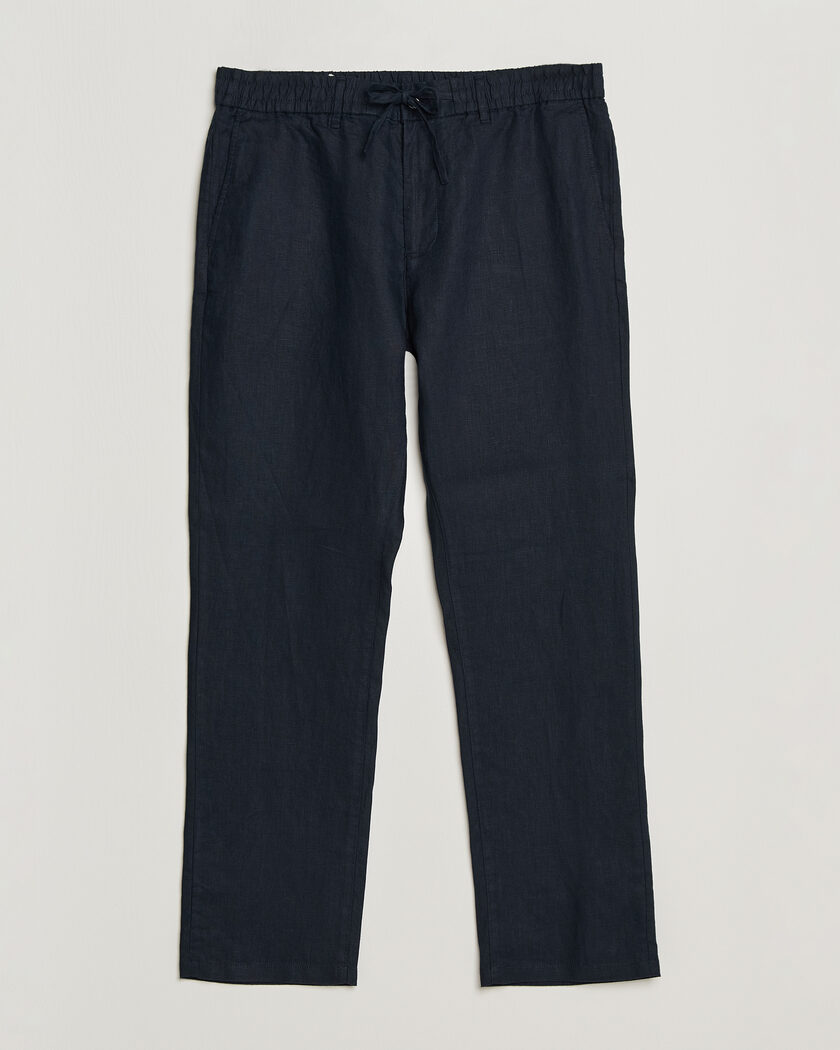 Gant Regular Fit Linen Drawstring Pants Evening Blue – Sininen