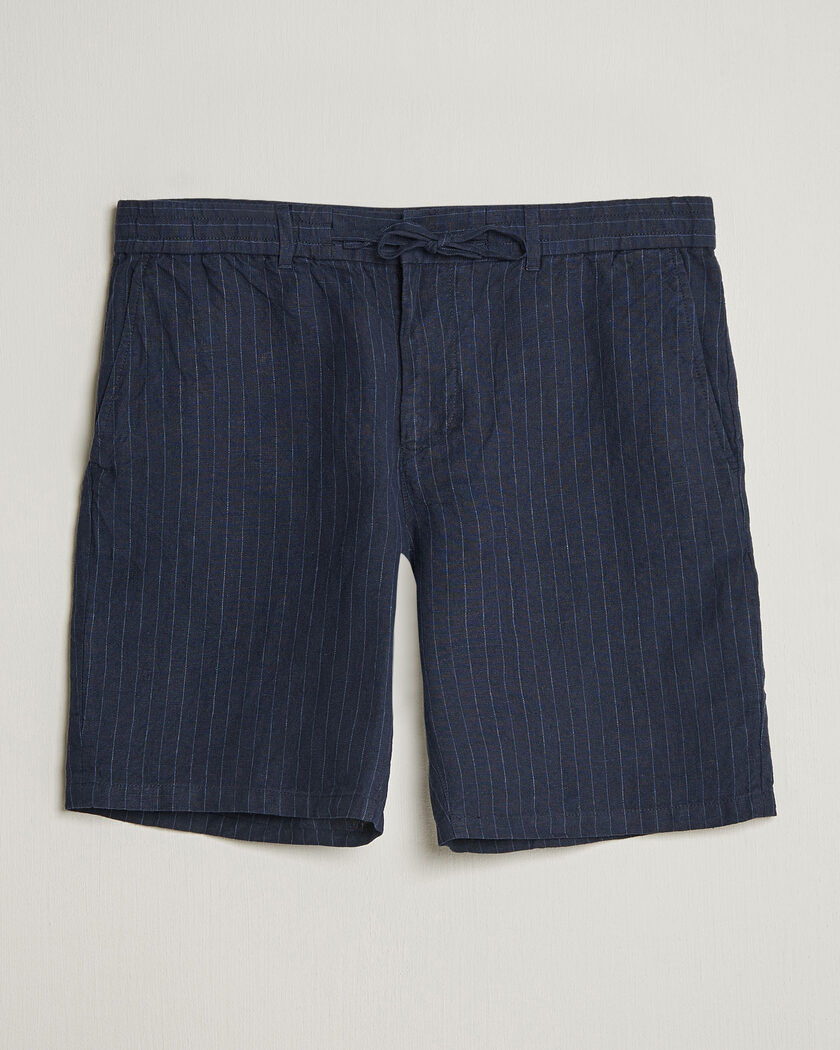 Gant Regular Fit Striped Linen Drawstring Shorts Evening Blue – Sininen