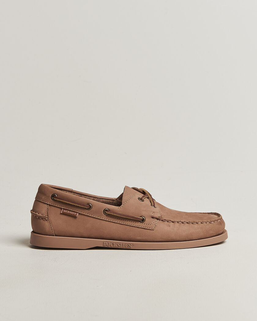 Sebago Docksides Portland Nubuck Boat Shoe Beige Taupe – Ruskea