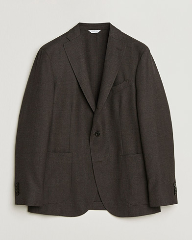 Boglioli K Jacket Wool Hopsack Blazer Dark Brown – Ruskea