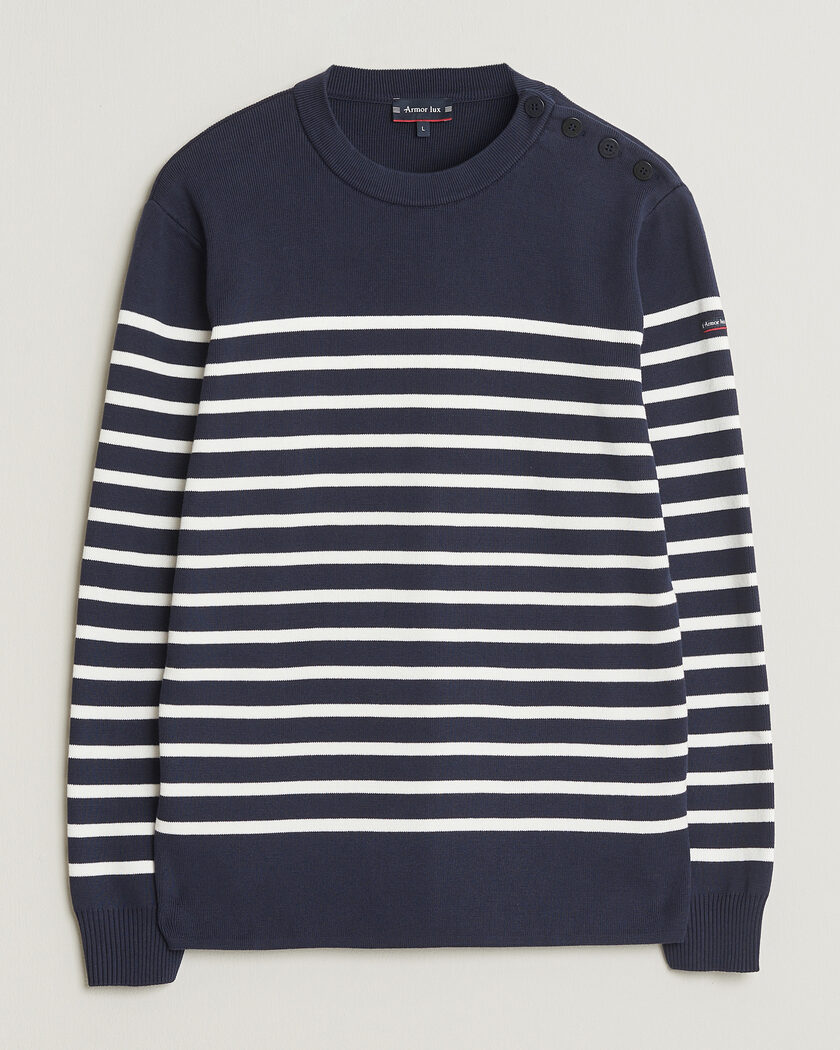 Armor-lux Groix Striped Sweater Navy/Nature – Monivärinen