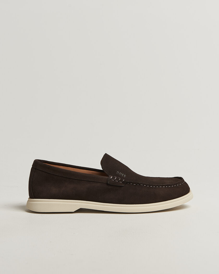 BOSS BLACK Sienne Suede Loafer Dark Brown – Ruskea