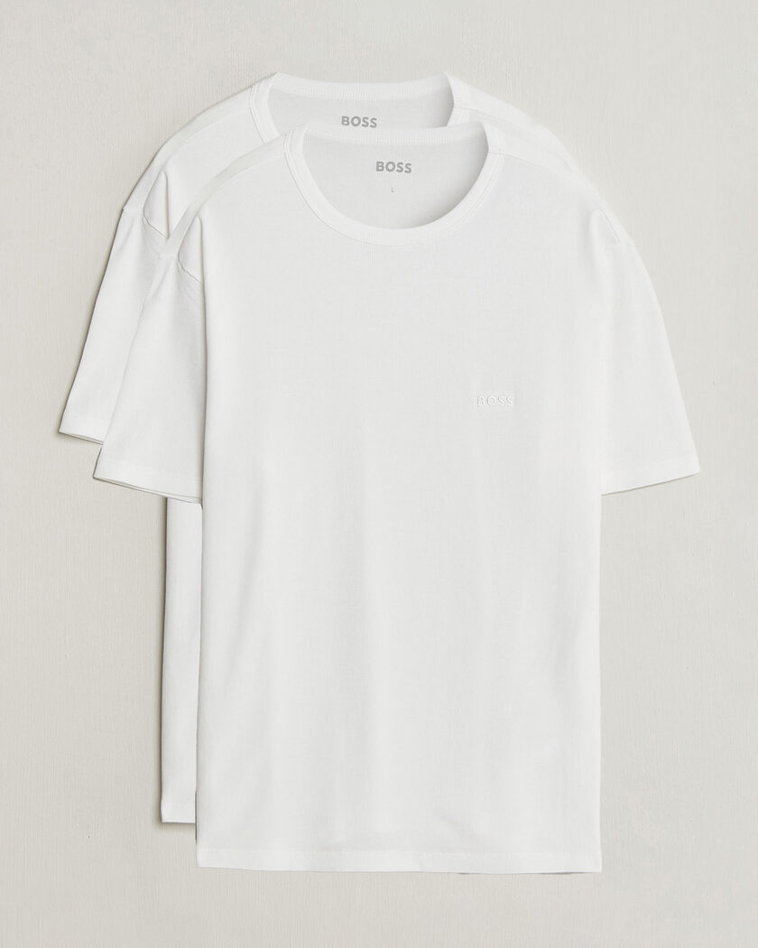 BOSS BLACK 2-Pack Ribbed T-Shirt White – Valkoinen
