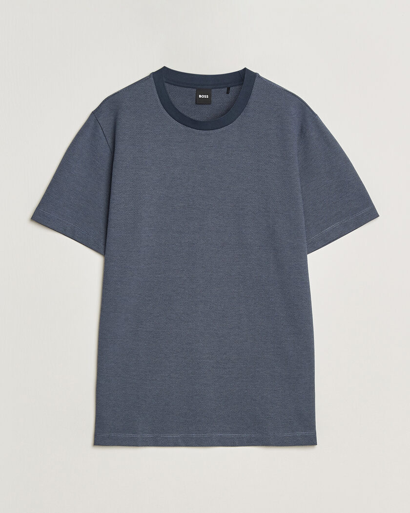 BOSS BLACK Thompson Structured T-Shirt Dark Blue – Sininen