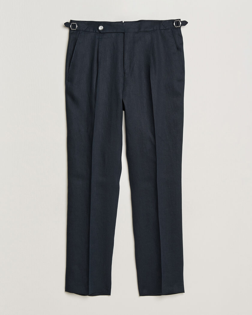 BOSS BLACK Perino Linen Suit Trousers Dark Blue – Sininen