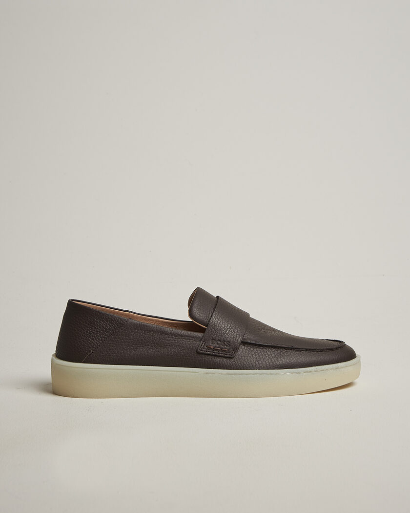 BOSS BLACK Randal Leather Loafer Dark Brown – Ruskea