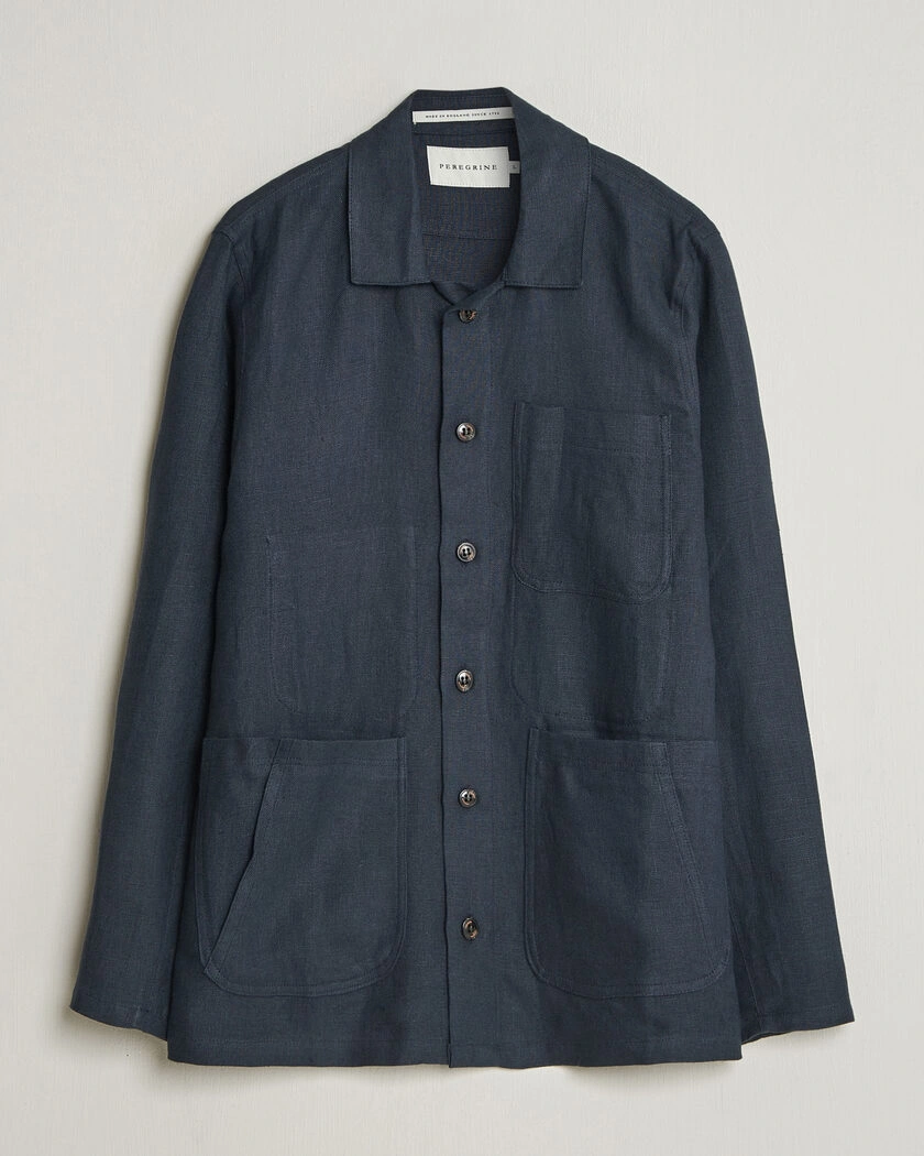 Peregrine Windsor Linen Shacket Navy – Sininen