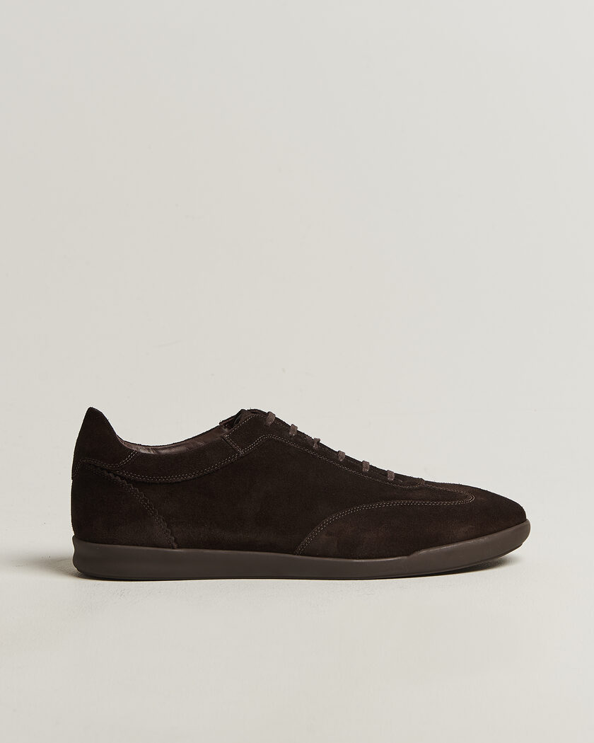Loake Shoemakers Loake 1880 Mayfair Suede Dress Sneaker Dark Brown – Ruskea