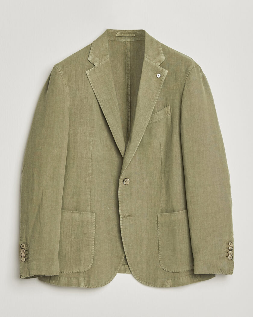 L.B.M. 1911 Jack Regular Fit Linen Blazer Olive – Vihreä