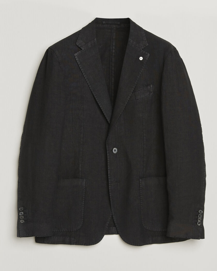 L.B.M. 1911 Jack Regular Fit Linen Blazer Black – Musta