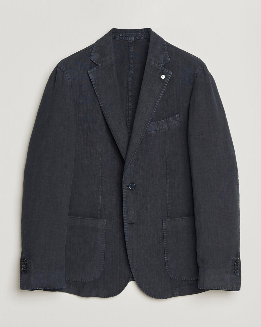 L.B.M. 1911 Jack Regular Fit Linen Blazer Navy – Sininen