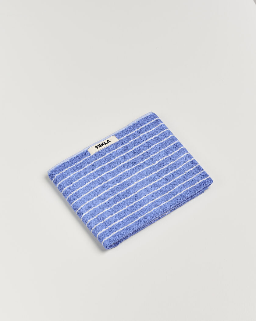 TeklaOrganic Terry Hand TowelClear Blue Stripes – Monivärinen