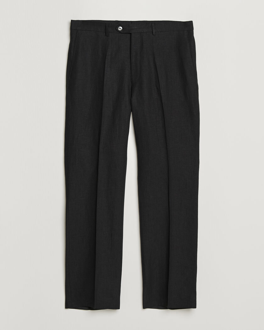 Oscar Jacobson Dell S Linen Trousers Black – Musta