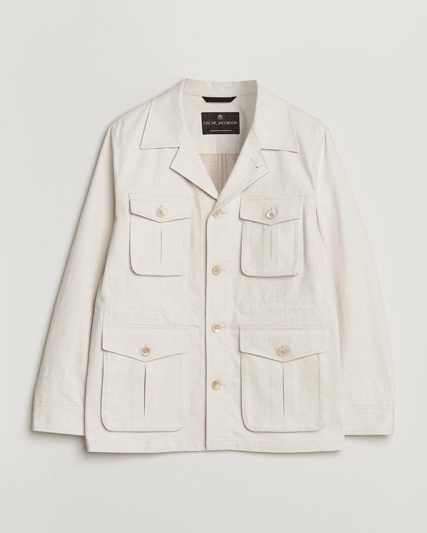 Oscar Jacobson Sirolo Shirt Jacket Off White – Beige