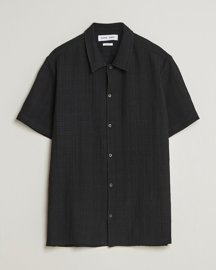 Samsøe Samsøe Avan Structured Short Sleeve Shirt Black – Musta