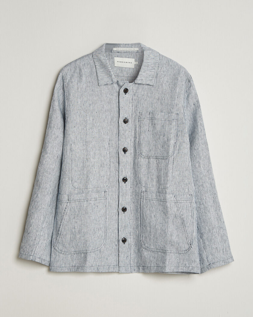 Peregrine Windsor Linen Shacket Navy Stripe – Sininen
