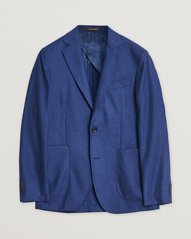 Pre-owned Oscar Jacobson Einar Cashmere Flannel Blazer Blue 44 – Sininen