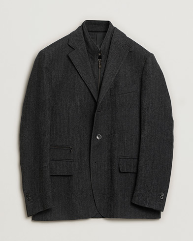 Pre-owned Corneliani ID Flannel Blazer Grey Melange 48 – Sininen