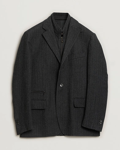 Pre-owned Corneliani ID Flannel Blazer Grey Melange 48 – Sininen