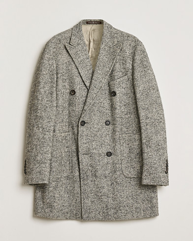 Pre-owned Morris Double Breasted Herringbone Wool Coat Grey 52 – Harmaa