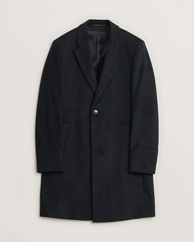 Pre-owned HUGO Cashmere Coat Black 46 – Musta