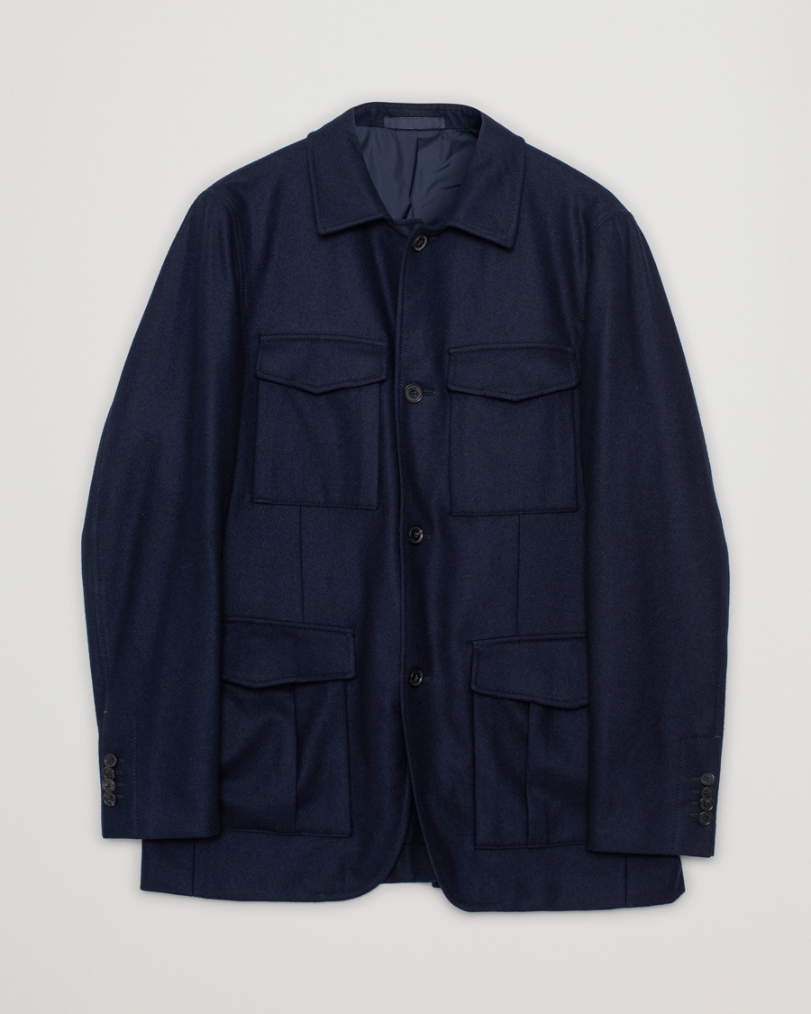 Pre-owned Caruso Safari Wool Jacket Navy 50 – Sininen