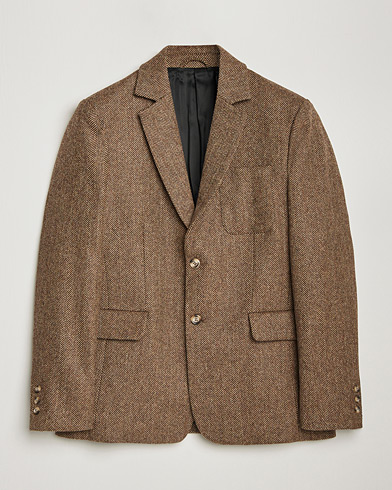 Pre-owned Palmes Blaze Herringbone Wool Sport Coat Brown 46 – Ruskea