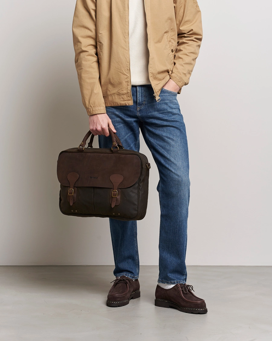 Mies | Asusteet | Barbour Lifestyle | Wax Leather Briefcase Olive