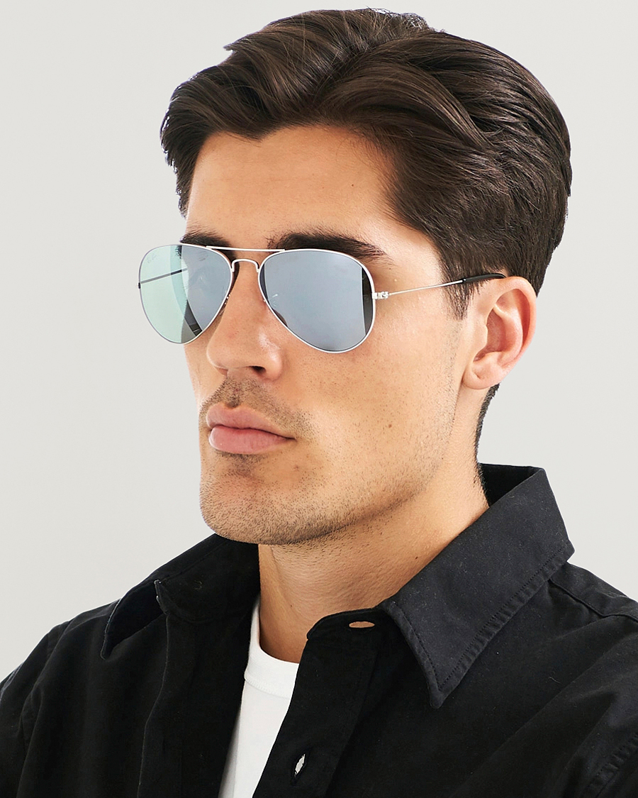 Mies | Aurinkolasit | Ray-Ban | 0RB3025 Aviator Large Metal Sunglasses Silver/Grey Mirror
