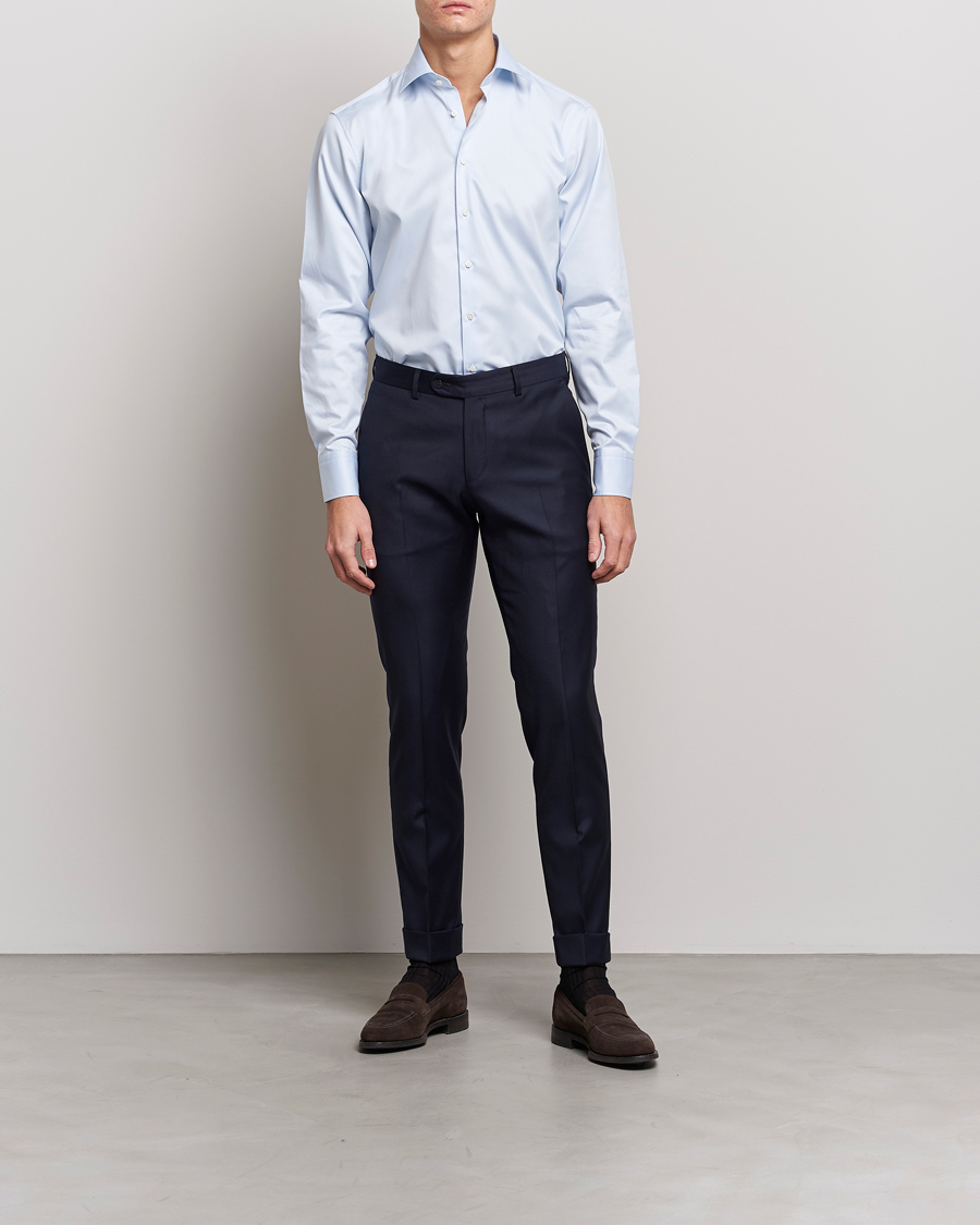 Mies | Viralliset | Stenströms | Fitted Body Shirt Blue