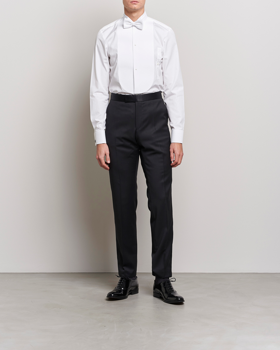 Mies | Viralliset | Stenströms | Slimline Astoria Stand Up Collar Evening Shirt White