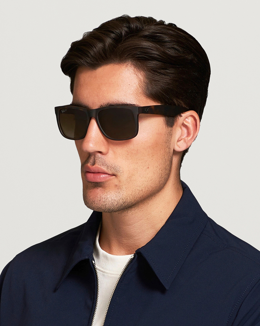 Mies | D-malliset aurinkolasit | Ray-Ban | 0RB4165 Justin Polarized Wayfarer Sunglasses Havana/Brown