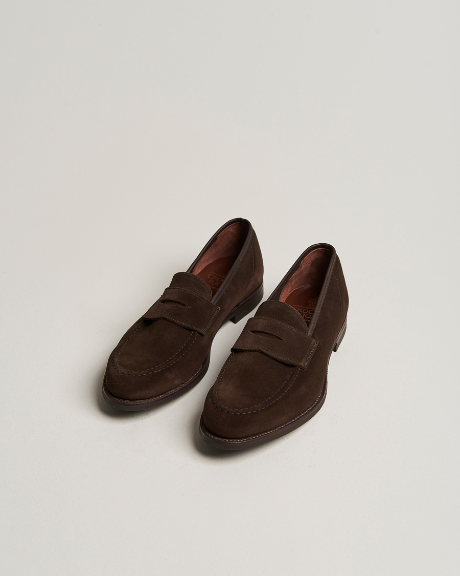 Mies | Loaferit | Crockett & Jones | Harvard City Sole Dark Brown Suede