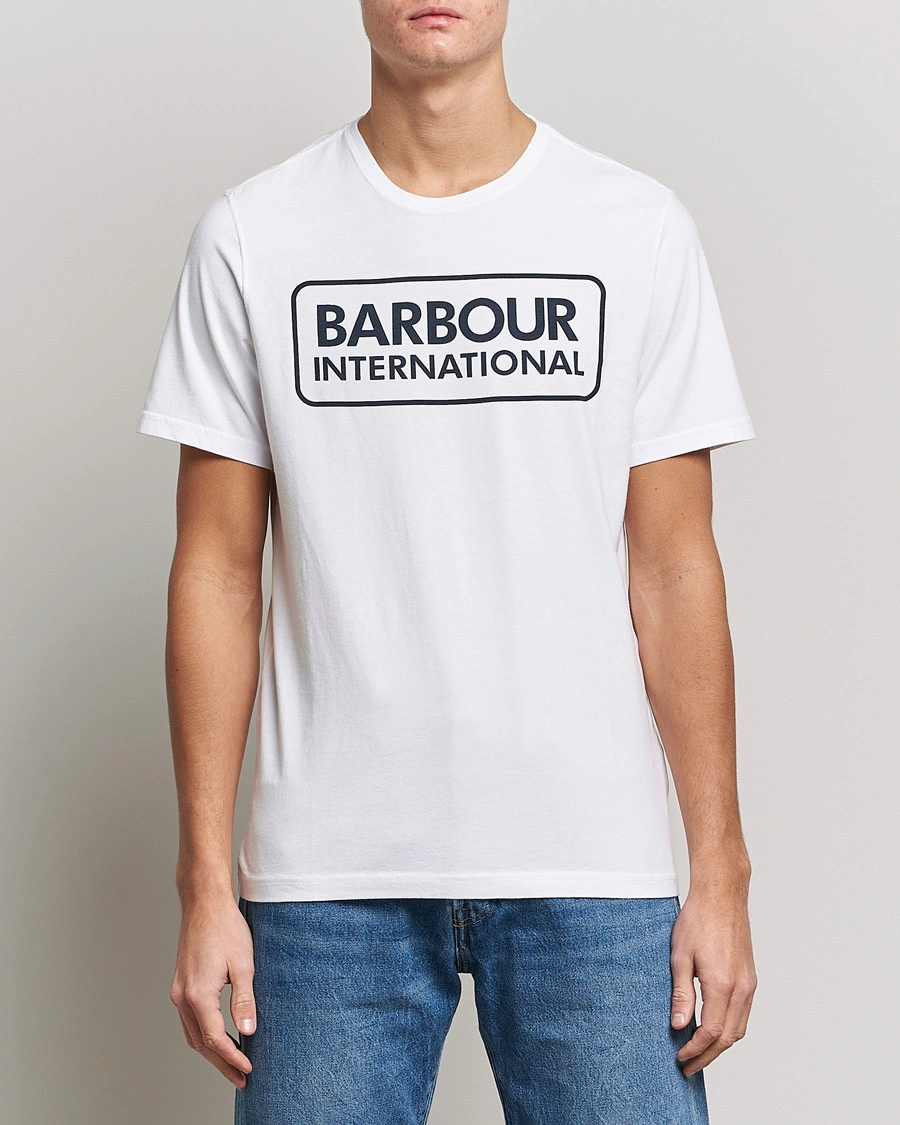 Mies | Vaatteet | Barbour International | Large Logo Crew Neck Tee White